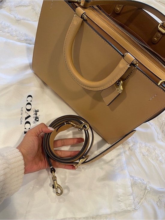 rogue bag Handbags - Coach Rogue bag 35in Tan Leather Structured Satchel with Detachable Strap